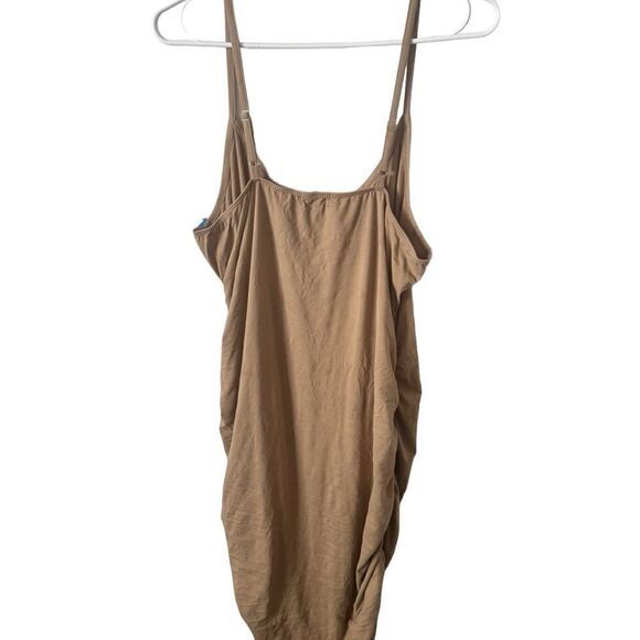 Love J Tan Brown Sleeveless Bodycon Ruched Dress Size 2XL - Picture 8 of 12